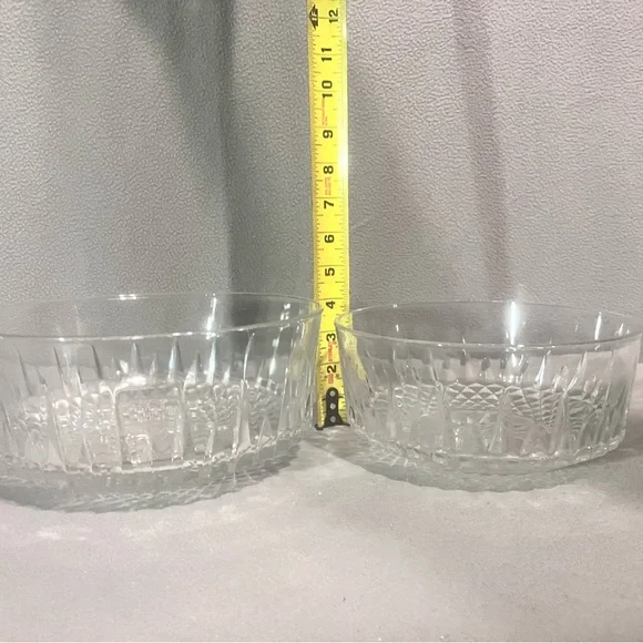 Arocroc Crystal salad bowls 8 and. 9 in  starburst pattern - Picture 6 of 8